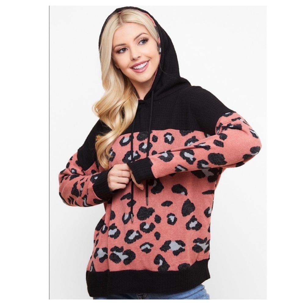 π LEOPARD COLORBLOCK HOODIE - Picture 3 of 5